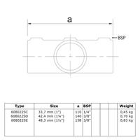 Karton Rohrverbinder Kreuzstück in 1 Ebene für Gefälle 0° - 11°-E / 48,3 mm (20 Stück)